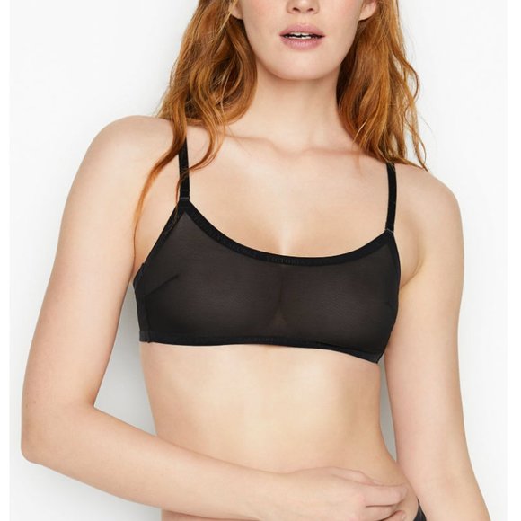 nwt Victoria's Secret sexy illusions sheer luxe mesh logo bralette unlined - Picture 5 of 7